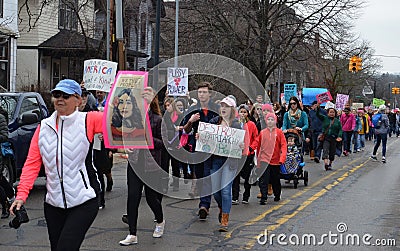 Women`s March Ann Arbor 2017 Editorial Stock Photo